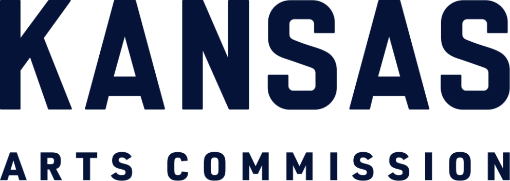 Logo for the Kansas Arts Commission with the words in navy blue.